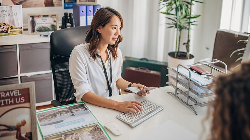 Lady working in an office